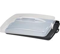 Xavax Boîte à gâteaux rectangulaire (boîte à gâteaux pour gâteaux en tôle, conteneur à gâteaux avec couvercle et support)