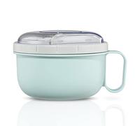 Xavax Boîte à lunch ronde 1100 ml (tasse To Go grande pour micro-ondes, boîte à lunch avec couverts, parfaite pour les repas One Pot, portable pour la pause, le bureau, l'école, l'université, les