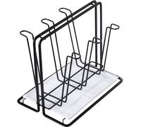 Xavax Égouttoir Porte Bouteilles (Support d'égouttage jusqu'à 6 Bouteilles, Pots, biberons Verres Tasses ou Mugs, Egouttoir Compact et Design, idéal sodastream, air-up, Avent, Philips) Noir