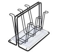 Xavax Égouttoir Porte Bouteilles (Support d'égouttage jusqu'à 6 Bouteilles, Pots, biberons Verres Tasses ou Mugs, Egouttoir Compact et Design, idéal sodastream, air-up, Avent, Philips) Noir