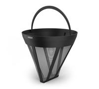 Xavax Filtre à Café Réutilisable pour Cafetière, Taille 4, Filtre Permanent pour Machine à Café, Filet Acier Inoxydable, Anse, va au Lave Vaisselle, 4 à 8 Tasses, Remplace les filtres papier jetables