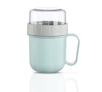 Xavax Gobelet à céréales 2 Go, 500 + 200 ml (2 compartiments, gobelet à céréales pour yaourt, lait, surmatelas supplémentaire pour céréales, fruits, céréales, etc., gobelet à emporter, passe au