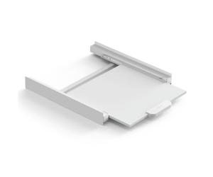 Xavax Kit Superposition Lave-Linge Sèche-Linge avec Tablette Coulissante | Kit d'empilage Universel Machines LL + SL avec Plan de Travail sur Rail, Cadre Intermédiaire Métal, Garantie 10ans, Blanc