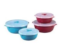 Xavax-lot de boîtes de congélation/micro-ondes rondes, 2 p., turquoise/bordeaux G