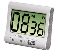 Xavax Minuteur de cuisine Numérique (Grand Ecrand LCD avec Grands Chiffres, Timer Magnétique avec Minuterie Chronomètre et Programmateur, Fixation via aimant pince ou support, Pile fournie) Blanc