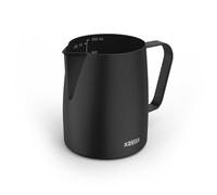 Xavax Pot à Lait de 350 ML (Pot à Lait en Acier Inoxydable, Pot à Lait pour mousser Le Lait, pichet, Accessoires Barista, Accessoires de café, Pot à Mousse de Lait, Pot à Lait Barista, Noir Mat)