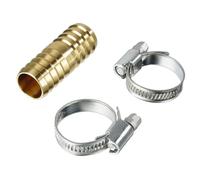 Xavax Raccord d'Evacuation d'Eau en Laiton pour Tuyau diam. 20mm, fournis avec 2 Colliers de Serrage (Raccord Droit pour Lave-Linge et Lave-Vaisselle)