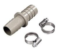 Xavax Raccord pour tuyaux d' écoulement (pour tuyaux de lavage et de vidange pour lave-vaisselle, comprenant 2 colliers de serrage, raccord pour tuyau de vidange) Argent, Droit