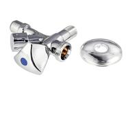 Xavax Robinet d'équerre Universel Avec raccord, Robinet d'Angle, Vanne de Raccordement pour Lave-Vaisselle, Lave-Linge à l'arrivée d'eau avec Arret- 15/21 - Filetage 3/4"