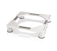Xavax Support de machine à laver (socle réglable, largeur et longueur réglables, cadre de base réglable en hauteur 13-18 cm, pour machine à laver, sèche-linge, réfrigérateur jusqu'à 150 kg) blanc