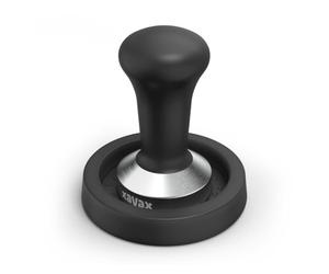 Xavax Tampon à café 51 mm avec tapis en silicone (set barista avec presse-café en acier inoxydable 51 mm et plateau antidérapant, tampon à expresso pour poudre de café, machine à porte-filtre), noir