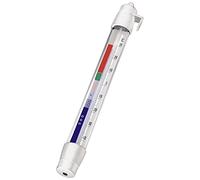 Xavax Thermomètre analogique pour réfrigérateur, freezer ou congélateur (à suspendre au réfrigérateur, congélateur, cave à vin, minibar, minimum -40 degrés, maximum 30 degrés, format stylo) Blanc, -40°C/+30°C