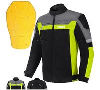 XAVIA GALE Veste De Moto Homme - Blouson Moto Imperméable Et Ventilé Avec Protection De Niveau 2 | Pour Toutes Les Saisons (M, Jaune)