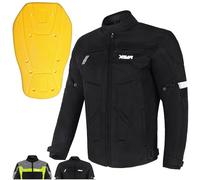 XAVIA GALE Veste De Moto Homme - Blouson Moto Imperméable Et Ventilé Avec Protection De Niveau 2 | Pour Toutes Les Saisons (M, Noir)