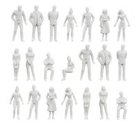XAVSWRDE 100 PCS Personnage Maquette en Plastique 1:50 Figurines Peintes Durable Modèle Figurines de Personnage Facile à Nettoyer pour Table de Sable Bricolage Décoration Scènes Miniature - Blanc