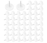 XAVSWRDE 50 PCS Patins à Clouer en Résine ABS 19mm Robuste Protege Pied de Chaise Durable Forme Ronde Patin Glisseur à Clouer Anti-Vibration pour Chaise Tableau Bureau Salon Chambre Etude - Blanc