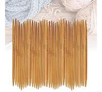 XAVSWRDE 55 PCS Aiguilles Double Pointe en Bambou 13cm Aiguilles a Tricoter 11 Tailles Durable Aiguilles Double Pointe Tricot Lisse 2mm à 5mm pour Chandails Foulards Débutants Tissage Bricolage