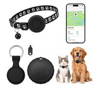 XAVURO Traceur Bluetooth pour Chat avec Collier, Compatible iOS Localiser | Traceur GPS-style Airtag léger pour chat, réseau Apple Localiser, sans abonnement. Collier ajustable fourni