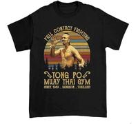 XAWHIS Full Contact Fighting Tong Po Retro Movie Humor Shirt Tagline Adult T-Shirt Black S