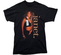 XAWHIS Vintage Janet Jackson World Tour T-Shirt Funny Vintage Gift for Her Him All Black S