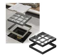 XAXIAOZ Couvercle de Regard dissimulé réglable en Acier Inoxydable, Solution de Drainage Plate pour Cours, allées et chemins (79 x 79 cm) avec poignées rétractables