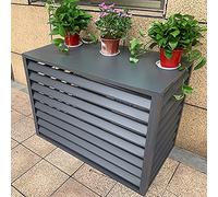 XAXIAOZ Écran de clôture pour climatiseur extérieur avec Support de présentation pour Plantes et étagère de Rangement Marron protégeant Le condenseur des Mauvaises Herbes et des
