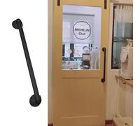 XAXIAOZ Poignée de Porte de Grange extérieure Noire, Barre d'appui Rustique en Fer pour Portail d'entrée, quincaillerie décorative pour Porte de Grange coulissante, Longue poigné