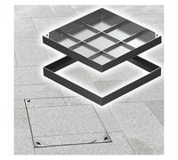 XAXIAOZ Stainless Steel Rectangular Drain Cover, Outdoor Wastewater Basin Lid for Yard/Driveway/Sidewalk, Integrated Inspection Access/Septic Tank Cover, 800mm