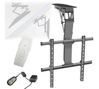 XAXIAOZ Support Mural motorisé escamotable pour téléviseur de Plafond, Compatible avec Les écrans de 50 à 90 Pouces, avec télécommande et Interrupteur, Angle réglable de 0 à 85°