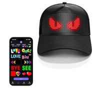 XAXVSTS Bright Casquette LED intelligente Bluetooth avec contrôle par application, casquette de baseball LED programmable pour texte personnalisé, motifs, animations, carnaval et fêtes (noir profond