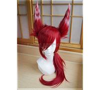 Xayah Wig Ears New 136th Champion LOL Cosplay Red Ponytail