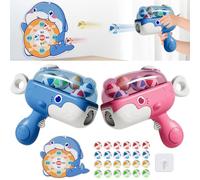 XAZASTOV Jeu de tir au Pistolet, Jeu Cible pour Enfants avec Plateau de Fléchette, 2 Pièces Pistolet Baleine et 24 Balles Collantes, Jeux Intérieurs et Exterieur Garçons Filles 3 4 5 6 7 8+ Ans