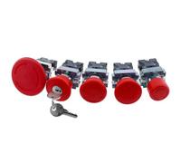 XB2-BS142 XB2-BS442 XB2-BS542 1NC Key Emergency Stop Rotary Push Button Switch 2 Position Locking 22mm Mushroom Head Button(XB2-BS145,1NO1NC)