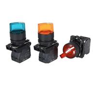 XB5-AK1253c XB5-AK1233c 12/24/110/220/380V commutateur de sélection de verrouillage 3 vitesses 2NO Position 3 1 pièces(RED_2NO_220 V)