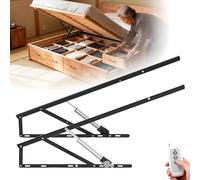 XBDLYQBD 2 PCS Heavy Duty Electric Bed Lift Mechanism with Remote Control, Gas Spring Lift System for Storage Beds, Automatic Lifting Hardware Kit for DIY Furniture, 600kg Capacity