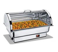 XBDLYQBD Electric Food Warmer Buffet Server 400W, 9L Chafing Dish with Lid, Adjustable Temperature Food Warmer for Parties, Buffets and Catering Events, Keep Meals Hot and Ready to Serve