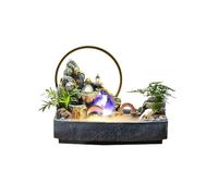 XBDLYQBD Indoor Tabletop Rockery Waterfall Fountain with LED Light and Mist, Feng Shui Desktop Water Feature with Circulating Water Flow for Meditation Relaxation Home Office Décor