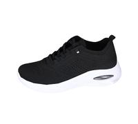 Xbemkste Baskets à lacets simples Chaussures plates confortables pour les loisirs quatre saisons Baskets à paillettes pour femme, Noir , 38.5 EU
