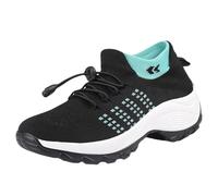 Xbemkste Chaussures à enfiler pour femme - Confortables et légères - Chaussures de randonnée plates - Chaussures de santé, bleu ciel, 39 EU