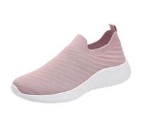 Xbemkste Chaussures de sport décontractées et confortables pour femme - Chaussures de randonnée plates - Chaussures de santé, Rose, 36 EU
