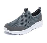 Xbemkste Chaussures de sport pour homme - En maille respirante - Bouche plate - Décontractée - En maille - Pour homme, gris, 45 EU