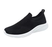 Xbemkste Chaussures de sport pour homme - Motif tendance - Couleur pure - Respirantes - Confortables - Légères - Antidérapantes - Chaussures décontractées à enfiler, Blanc., 45 EU
