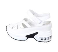 Xbemkste Chaussures d'été pour femme avec semelle épaisse, creuses, tendance, décontractées, renforcement de la hauteur, sportives, chaussures de loisirs, chaussures de santé pour femme, Blanc., 40.5