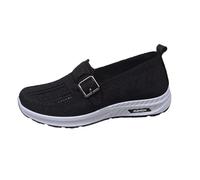 Xbemkste Chaussures pour femme - Tendance - Creuses - Simples - Couleur unie - Confortables - Légères - À enfiler - Chaussures de loisirs - Respirantes - Pour le travail - Pour infirmière, Noir , 39