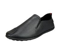 Xbemkste Chaussures quatre saisons antidérapantes à bout rond plat respirant à enfiler pour homme Chaussures de loisirs légères et confortables à enfiler qui font plus de, Noir , 43 EU