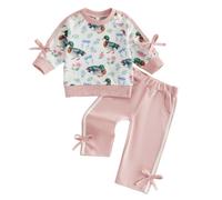 Xbemkste Ensemble deux pièces pour fille, maillot à manches longues et pantalon, tenue décontractée, printemps, automne, tenue de sport, uniforme tendance