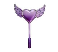 Xbemkste Magic Fairy Wand Porte-cartes de crédit en forme de cœur avec aile imprimée 3D sans contact avec fente cachée pour enfants, adolescents, adultes, cosplay, magiciens et artistes, violet, One