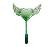 Xbemkste Magic Fairy Wand Porte-cartes de crédit en forme de cœur avec aile imprimée 3D sans contact avec fente cachée pour enfants, adolescents, adultes, cosplay, magiciens et artistes, Vert, One