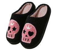 Xbemkste Pantoufles d'Halloween pour femme - Chaudes - Pour l'hiver - Pour homme - Fantômes d'Halloween - Chaussons en feutre moelleux - Pantoufles mignonnes - Fourrure pelucheuse, g, 40.5 EU