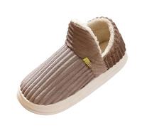 Xbemkste Pantoufles d'hiver chaudes pour femme - En mousse à mémoire de forme - Velours côtelé - Doux - En coton doux - En peluche - Fermés - Confortables - Antidérapants, café, 40.5 EU